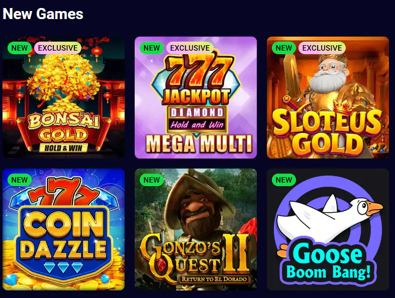 New Slots at Spinjo