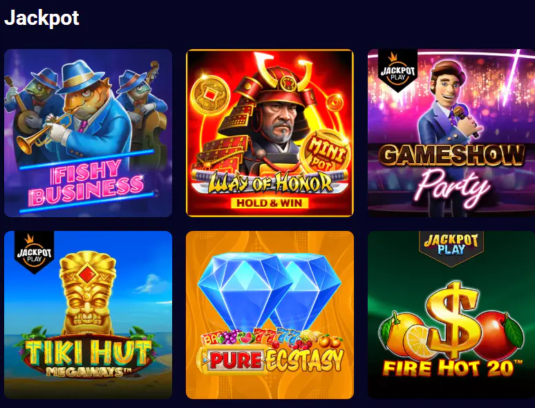 Jackpots at Casino Spinjo
